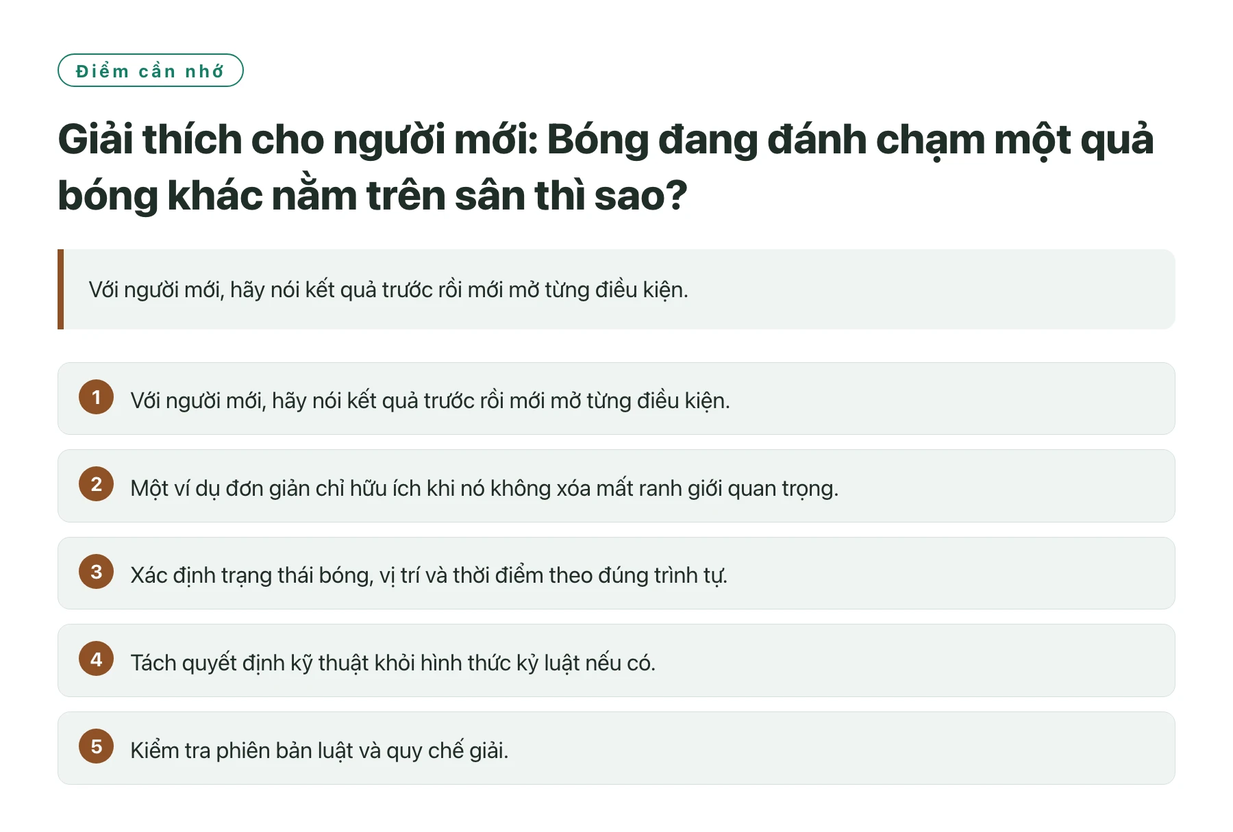 Giải thích cho người mới: Bóng đang đánh chạm một quả bóng khác nằm trên sân thì sao?——全文要点速览